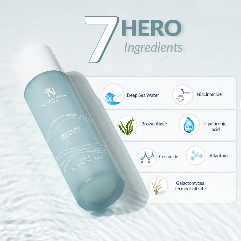 Bundling Numa Skin Deep Sea Water Treatment Lotion Full Size 150ml + Travel Size 50ml / Hydrating Toner